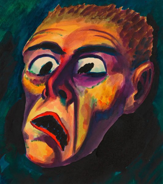 Gesicht  by Karl Wiener - Hand-Painted Oil Painting Reproduction