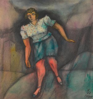 Gewitter; aus; 'Die 150 Blatter' by Karl Wiener Oil Painting