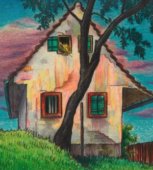 Haus im Abend by Karl Wiener Oil Painting