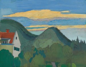 Haus in Waldlandschaft Oil painting by Karl Wiener