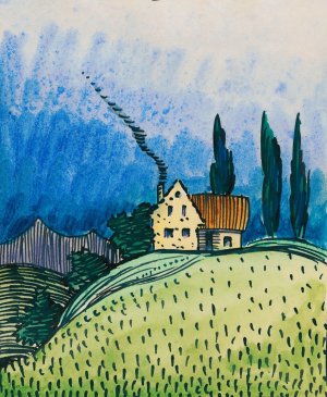 Komposition aus 'Pflaster und Wiese' IX by Karl Wiener Oil Painting