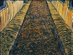 Komposition aus 'Pflaster und Wiese'XVIII by Karl Wiener Oil Painting