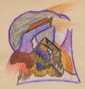 Komposition; Felsen und Wolken by Karl Wiener Oil Painting