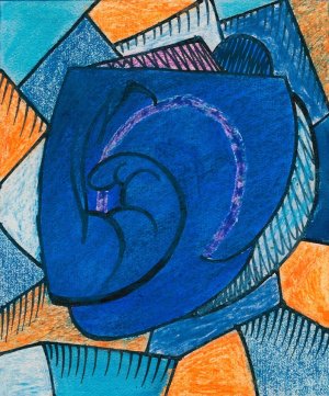 Komposition in Blau by Karl Wiener Oil Painting