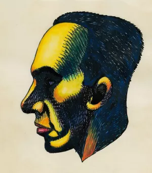 Kopfstudie, aus; 'Profile', 10 Blatter, Graz I by Karl Wiener Oil Painting