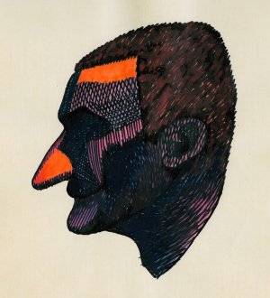 Kopfstudie, aus; 'Profile', 10 Blatter, Graz II Oil painting by Karl Wiener
