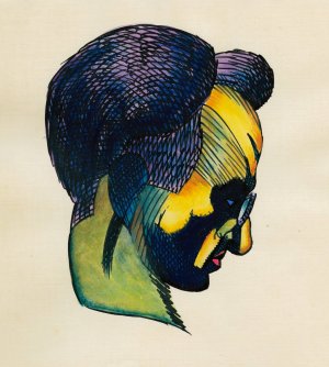 Kopfstudie, aus; 'Profile', 10 Blatter, Graz III by Karl Wiener Oil Painting