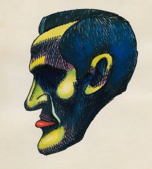 Kopfstudie, aus; 'Profile', 10 Blatter, Graz IV by Karl Wiener Oil Painting