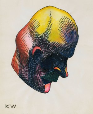 Kopfstudie, aus; 'Profile', 10 Blatter, Graz IX by Karl Wiener Oil Painting