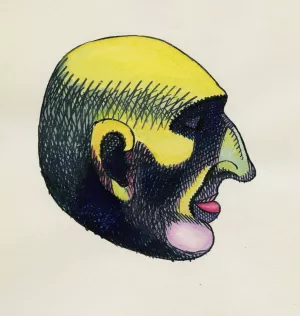 Kopfstudie, aus; 'Profile', 10 Blatter, Graz V Oil painting by Karl Wiener