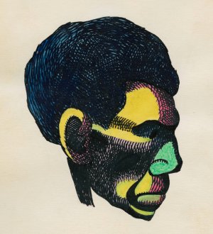 Kopfstudie, aus; 'Profile', 10 Blatter, Graz VI by Karl Wiener Oil Painting
