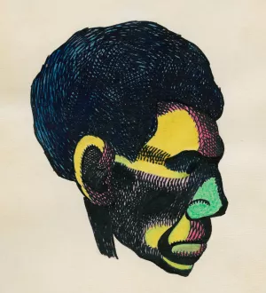 Kopfstudie, aus; 'Profile', 10 Blatter, Graz VI by Karl Wiener Oil Painting