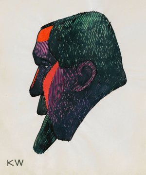 Kopfstudie, aus; 'Profile', 10 Blatter, Graz VIII Oil painting by Karl Wiener