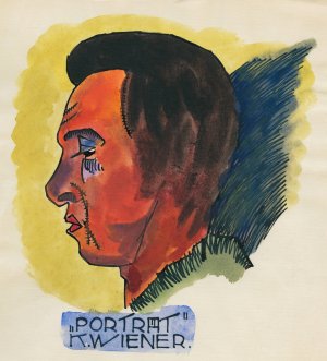Kopfstudie, aus; 'Profile', 10 Blatter, Graz X by Karl Wiener Oil Painting