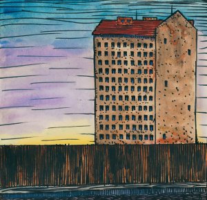 Kopfstudie, aus; 'Profile', 10 Blatter, Graz XII by Karl Wiener Oil Painting