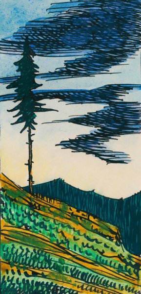 Kopfstudie, aus; 'Profile', 10 Blatter, Graz XIII by Karl Wiener Oil Painting