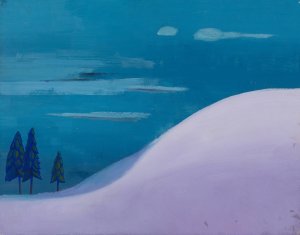 Landschaft in Blau-Lila by Karl Wiener Oil Painting