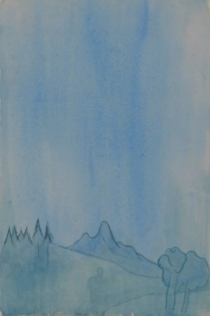 Landschaft in Blau by Karl Wiener Oil Painting