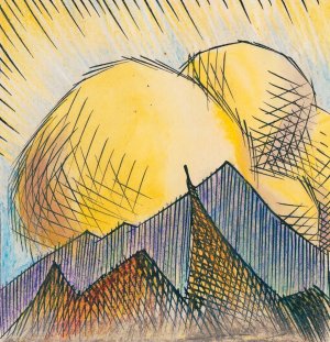 Landschaft in Gelb by Karl Wiener Oil Painting