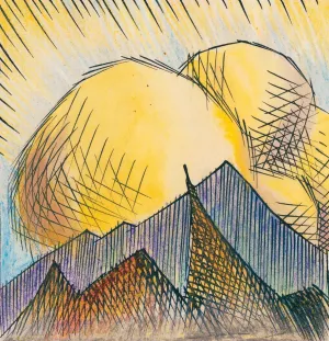Landschaft in Gelb by Karl Wiener Oil Painting