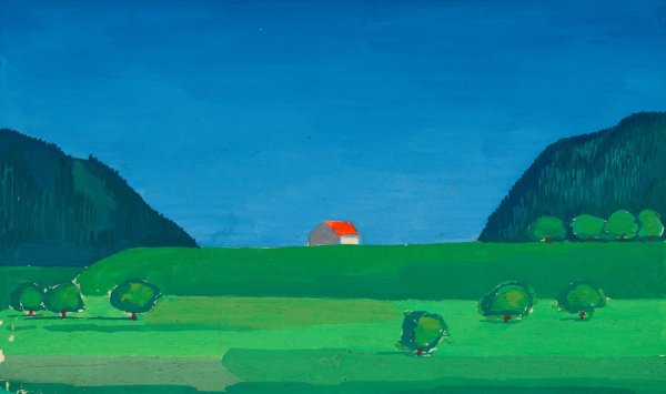 Landschaft  by Karl Wiener - Hand-Painted Oil Painting Reproduction