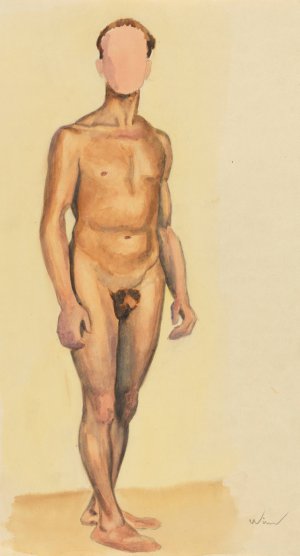 Mannlicher Akt VI by Karl Wiener Oil Painting