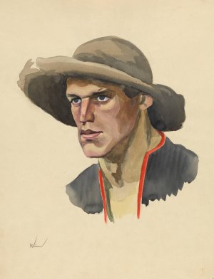Mannliches Portrat by Karl Wiener Oil Painting