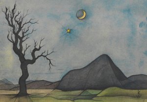 Mond und Venus Oil painting by Karl Wiener