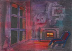 Nachtliche Angst by Karl Wiener Oil Painting