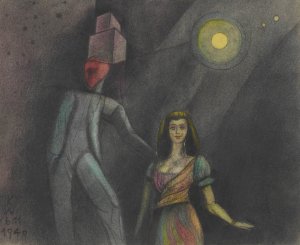 Ohne Titel; aus; 'Die 150 Blatter' III by Karl Wiener Oil Painting