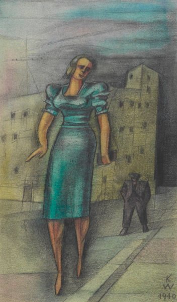 Ohne Titel; aus; 'Die 150 Blatter' VII  by Karl Wiener - Hand-Painted Oil Painting Reproduction