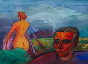 Ohne Titel; aus; 'Die 150 Blatter' X by Karl Wiener Oil Painting