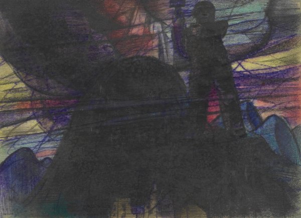 Ohne Titel; aus; 'Die 150 Blatter' XXII  by Karl Wiener - Hand-Painted Oil Painting Reproduction
