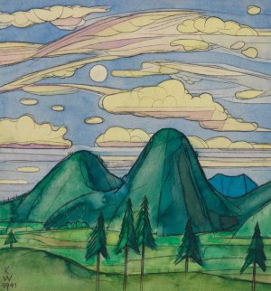 Ohne Titel; aus; 'Die 150 Blatter' XXV by Karl Wiener Oil Painting