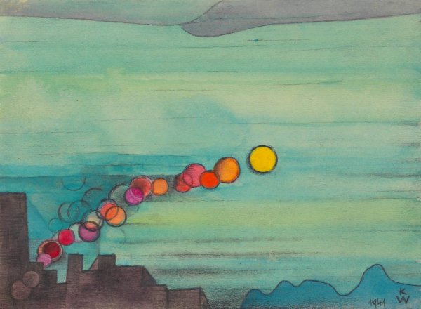 Ohne Titel; aus; 'Die 150 Blatter' XXVI  by Karl Wiener - Hand-Painted Oil Painting Reproduction