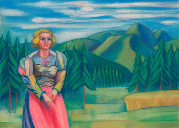 Ohne V  by Karl Wiener - Hand-Painted Oil Painting Reproduction