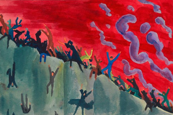 Panik  by Karl Wiener - Hand-Painted Oil Painting Reproduction