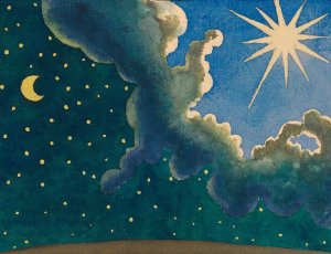 Sonne, Mond und Sterne by Karl Wiener Oil Painting