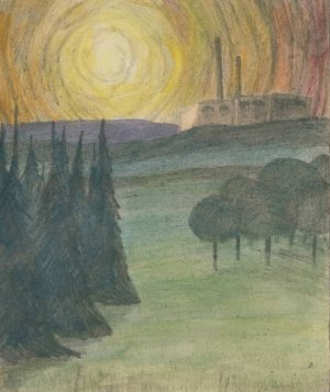 Sonnenaufgang by Karl Wiener Oil Painting