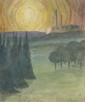 Sonnenaufgang by Karl Wiener Oil Painting