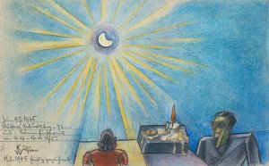 Sonnenfinsternis und Geburtstag der Mutter by Karl Wiener Oil Painting