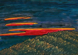 Sonnenuntergang by Karl Wiener Oil Painting