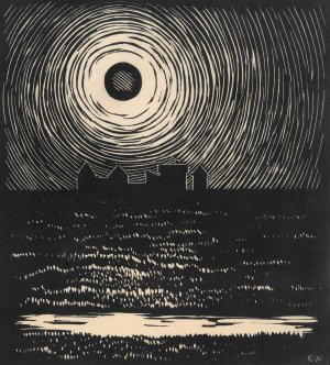 Sonnenuntergang by Karl Wiener Oil Painting