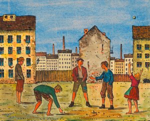 Spielende Kinder by Karl Wiener Oil Painting