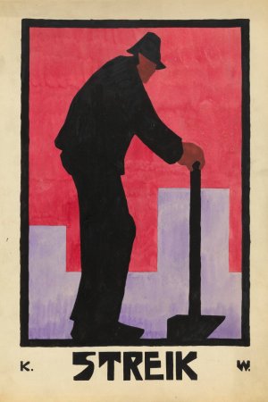 Streik by Karl Wiener Oil Painting