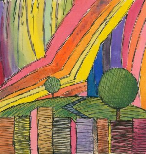 Verruckter Sonnenuntergang by Karl Wiener Oil Painting
