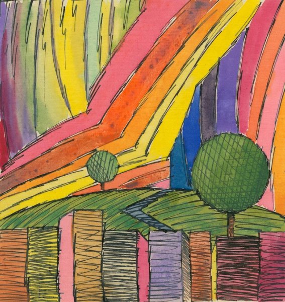 Verruckter Sonnenuntergang  by Karl Wiener - Hand-Painted Oil Painting Reproduction