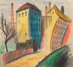 Vorstadt II by Karl Wiener Oil Painting