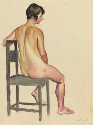Weiblicher Akt VI by Karl Wiener Oil Painting