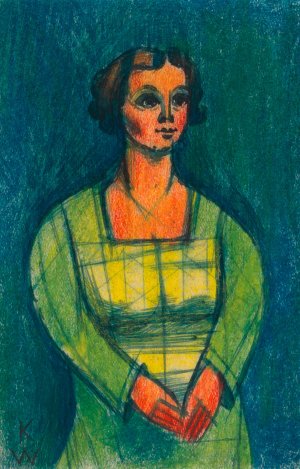 Weibliches Portrat; aus; 'Die 150 Blatter' by Karl Wiener Oil Painting